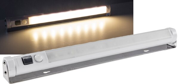 LED Unterbauleuchte mit Bewegungsmelder - Batteriebet., 9 SMD LEDs, 80lm, warmwei&szlig;