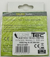 DELPHI Taster - 0-250V~/ 10A, inkl. Rahmen, UP, wei&szlig;