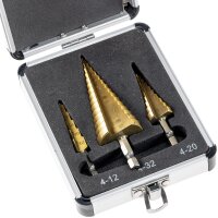 Stufenbohrersatz 3-teilig, 10mm Schaft - 4-12mm / 4-20mm/...