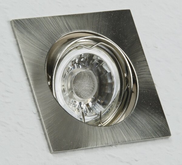 Decken-Einbaustrahler "SE80" chrom-matt - schwenkbar, 80x80mm, f&uuml;r 50mm Lampen