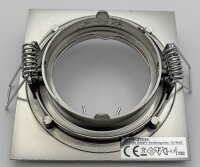 Decken-Einbaustrahler "SE80" chrom-matt - schwenkbar, 80x80mm, f&uuml;r 50mm Lampen