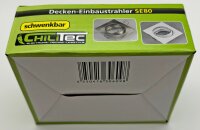 Decken-Einbaustrahler "SE80" chrom-matt - schwenkbar, 80x80mm, f&uuml;r 50mm Lampen