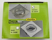 Decken-Einbaustrahler "SE80" chrom-matt - schwenkbar, 80x80mm, f&uuml;r 50mm Lampen