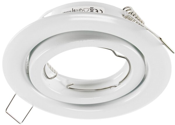 Decken-Einbaustrahler "SR90" wei&szlig; - schwenkbar, &Oslash;98mm, f&uuml;r 50mm Lampen