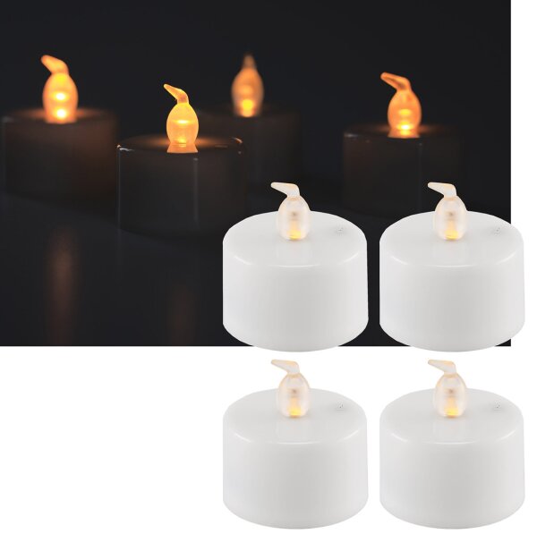 LED Teelichter, 4er Set, Luftzugsensor - zum An- und Ausblasen