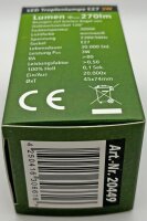 LED Tropfenlampe E27 "T25 SMD" warmwei&szlig; - 3000k, 270lm, 230V/3W, 45mm