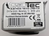 Feuchtraum Wechsel-Schalter, IP44 - 250V~/ 10A, inkl. AP-Rahmen, grau