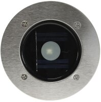 Solar LED Bodenstrahler "CTB-R", rund - &Oslash;xH 12x4cm, IP44, Edelstahl-Front
