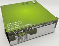 Solar LED Bodenstrahler "CTB-R", rund - &Oslash;xH 12x4cm, IP44, Edelstahl-Front