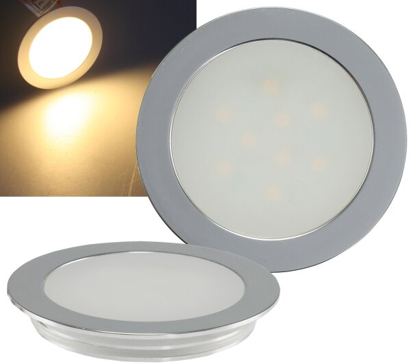 LED Einbauleuchte "EBL Slim WW" - IP67,1W, 50lm, Alu matt, warmwei&szlig;, &Oslash;55mm