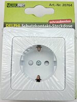 DELPHI Schutzkontakt-Steckdose, UP, wei&szlig; - 250V~/ 16A, inkl. Rahmen, Steckanschluss