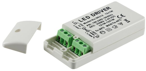 LED-Trafo KS-12E 12W, 3-45V= - Ein 220-240V, Aus 350mA Konstantstrom