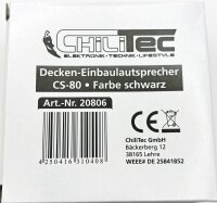 Decken-Einbaulautsprecher "CTE-8W" - Halogen-Look, 8cm &Oslash;, 6cm Einbau, schwarz