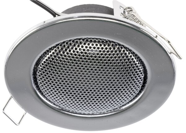 Decken-Einbaulautsprecher "CTE-8W" - Halogen-Look, 8cm &Oslash;, 6cm Einbau, chrom