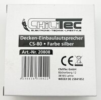 Decken-Einbaulautsprecher "CTE-8W" - Halogen-Look, 8cm &Oslash;, 6cm Einbau, chrom