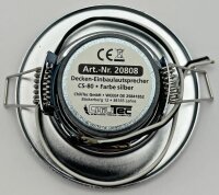 Decken-Einbaulautsprecher "CTE-8W" - Halogen-Look, 8cm &Oslash;, 6cm Einbau, chrom