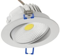 LED-Einbauleuchte "COB-7", 7W, 550lm - 3000K, 75&deg;, &Oslash;109xT47mm, Rahmen wei&szlig;