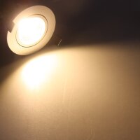 LED-Einbauleuchte "COB-7", 7W, 550lm - 3000K, 75&deg;, &Oslash;109xT47mm, Rahmen wei&szlig;