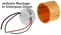 LED-Trafo "CT-12E-V2R", 0,5-12W rund - Ein 220-240V, Aus 12V= Konstantspannung