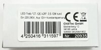 LED-Trafo "CT-12E-V2R", 0,5-12W rund - Ein 220-240V, Aus 12V= Konstantspannung