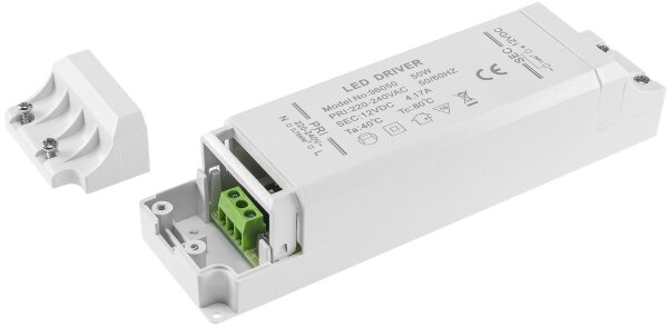 LED-Trafo "CT-50-V2", 1-50W - Ein 220-240V, Aus 12V= Konstantspannung