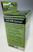 Zwischenstecker mit Bewegungsmelder - 120&deg;, 9m Reichweite , 230V/1200W, wei&szlig;