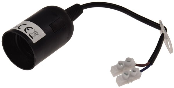 E27-Fassung mit 15cm Kabel + Aufh&auml;nger - Baustellen-Fassung