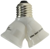 E27-Fassung "Duo", Y-Adapter, Kunststoff - auf...