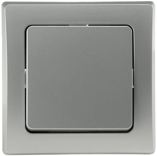 DELPHI Wechsel-Schalter - 250V~/ 10A, inkl. Rahmen, UP, silber