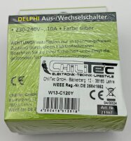 DELPHI Wechsel-Schalter - 250V~/ 10A, inkl. Rahmen, UP, silber