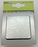 DELPHI Wechsel-Schalter - 250V~/ 10A, inkl. Rahmen, UP, silber