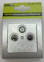 DELPHI Antennendose TV+Radio+Sat - inkl. Rahmen, UP, silber