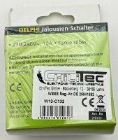 DELPHI Jalousien-Steuerung Hoch/Runter - Taster, inkl. Rahmen, UP, silber