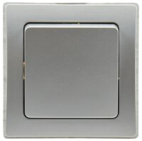 DELPHI Taster - 0-250V~/ 10A, inkl. Rahmen, UP, silber