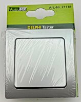 DELPHI Taster - 0-250V~/ 10A, inkl. Rahmen, UP, silber
