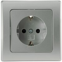DELPHI Schutzkontakt-Steckdose, silber - 250V~/ 16A,...