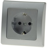 DELPHI Schutzkontakt-Steckdose, silber - 250V~/ 16A,...