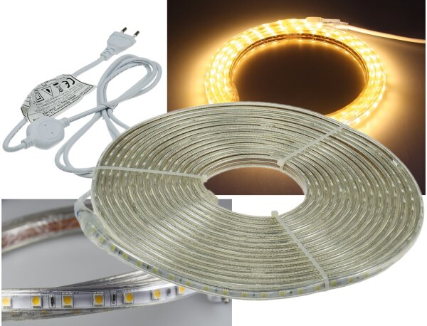 LED-Stripe "Ultra-Bright" 230V, 10m - 600 Lumen/Meter, warmwei&szlig;