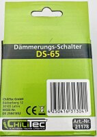 Outdoor D&auml;mmerungs-Schalter "DS-65" - 230V/50Hz, max. 10A, 5-50 Lux, IP44
