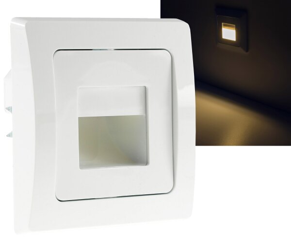 DELPHI LED-Einbauleuchte "COB" wei&szlig; - 80x80mm, 3000k, warmwei&szlig;, 55 Lumen