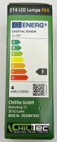 LED Kerzenlampe E14 "Filament K4" - 3000k, 400lm, 230V/4W, warmwei&szlig;