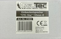 Einbaulautsprecher "CTE-14w", wei&szlig; - &Oslash; 135mm, 60 Watt, 8 Ohm