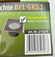 Bodenleuchte "BEL GX53 Q", 4eckig - 12x12x7cm, IP65, GX53 Fassung