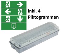 LED Fluchtwegleuchte "NL-W1" 30 LEDs - Erkennungsw. 25m,Wandmontage, IP65
