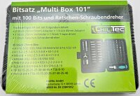 Bitsatz 101-teilig mit Transportbox - 100 Bits und Ratschen-Schraubendreher