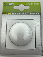 DELPHI Dimmer f&uuml;r LED Lampen - 250V~/ 3-60W, inkl. Rahmen, UP, silber