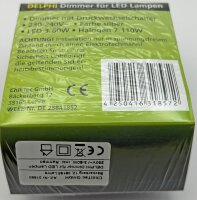 DELPHI Dimmer f&uuml;r LED Lampen - 250V~/ 3-60W, inkl. Rahmen, UP, silber