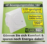 Bewegungsmelder Unterputz HF 160&deg; - LED geeignet, 3-Draht Technik, wei&szlig;