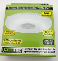 Decken-Bewegungsmelder "CBM-Flat" 360&deg; - LED geeignet, 6m Detektion, 2000W, wei&szlig;