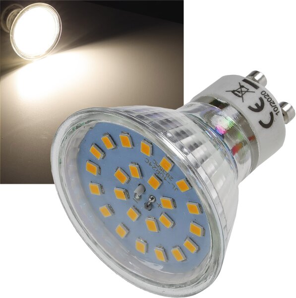 LED Strahler GU10 "H55 SMD" - 120&deg;, 4000k, 460lm, 230V/4W, neutralwei&szlig;
